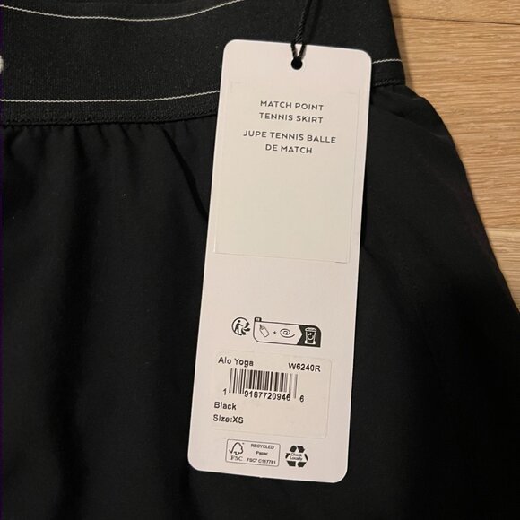 NWT Alo Match Point Tennis Skirt Black Size XS - Picture 2 of 2